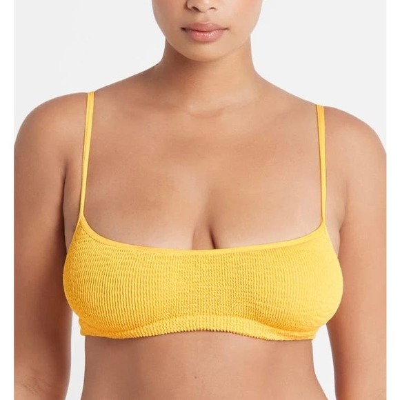 BOND-EYE Strap Saint Crop Bikini Top Womens One Size Sunny Eco Yellow NWT - Picture 9 of 9